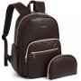 LOVEVOOK 2022 Women Quilted Travel Laptop Backpack 15.6 Inch Potable PU Backpacks Book Bag For School College Work Business Trip
