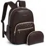 LOVEVOOK 2022 Women Quilted Travel Laptop Backpack 15.6 Inch Potable PU Backpacks Book Bag For School College Work Business Trip