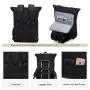 LOVEVOOK Fashion Rolltop Laptop Rucksack Backpack Retro Oxford Laptop Daypack Waterproof Fits 17 Inch Roll Top Backpack Unisex