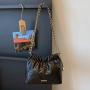 Soft Leather Large Capacity Fashionable Wrinkle Chain Shoulder Bag, Summer New Style Foreign-style Casual Bag Drawstring