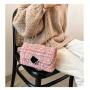Bolsa Para Dama 2024 Bling Design Small Chain Shoulder Tweed Bags New Fashion Handbags Luxury Brand Designer Women Crossbody Bag