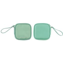 HR386 Modern Minimalist Earphone Storage Bag PU Leather Data Cable Travel Charger Storage Box Portable Jewelry Organizing Bag