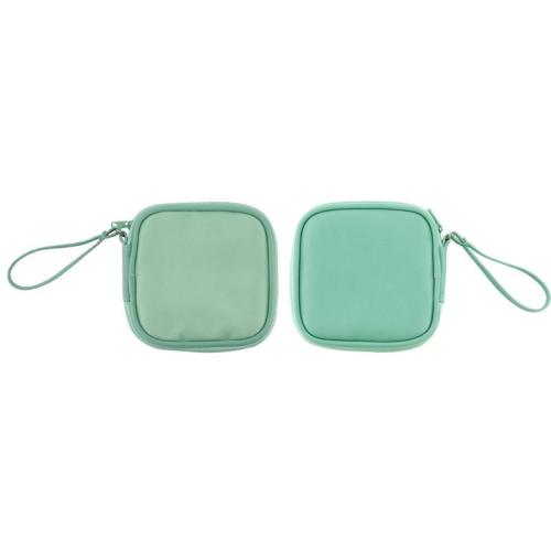 HR386 Modern Minimalist Earphone Storage Bag PU Leather Data Cable Travel Charger Storage Box Portable Jewelry Organizing Bag