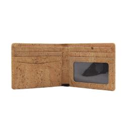 Bifold Cork Fabric Wallet Slim Vegan Cork Credit Card Wallet Mens