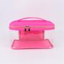 Keymay Custom Letter Patches Candy Color Pvc Transparent Travel Bag Clear Cosmetic Pouch Open Top Pouch Makeup Case with Handle
