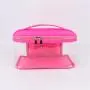 Keymay Custom Letter Patches Candy Color Pvc Transparent Travel Bag Clear Cosmetic Pouch Open Top Pouch Makeup Case with Handle