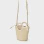 2024 Wholesale Woven Travel Sling  Bucket Bag Shoulder Cross body Beach Purse Bucket Bag Straw Bamboo Handbag for Women