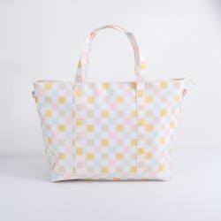 Factory Custom Colorful Checkered Waterproof Nylon Shoulder Tote Girls Shopping Work Travel Custom Tote Bag Women's Tote Bags