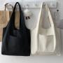 Large Capacity Solid Color White Handbag Canvas Tote Shopping Bag Casual Cloth shoulder cotton bag For Girls Ladies