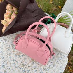 2024 NEW Summer Pink Leather Boston Bags Women Handbags Ladies Fashion Shoulder Sling Cross Body Bag Women Handbag Wholesale