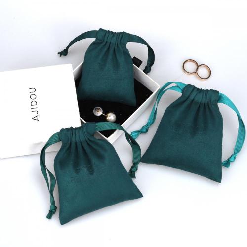 Custom Emboss Logo Suede Microfiber Jewelry Drawstring Bag Luxury Jewelry Gift Packing Suede Pouch