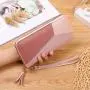 Clash color splicing long wallet ladies clutch bag female 2024 new fashion large capacity zipper money clip female