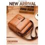 XL005 Best-selling Vintage Men's Shoulder Bag Daily Life Multi-layer Large Capacity Handbag Wear-resistant Durable Leather Bag