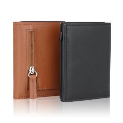 Men Card Holder with Money Pocket Vegan Leather Pop Up Minimalist Wallet RFID Blocking