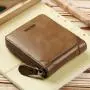 XL090  Men Wallet Luxury Classic Short Zip Style Card Holder Wallet For Men French Style Anti Water Large Capacity Purse