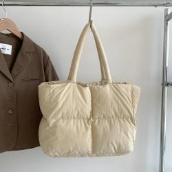 Trendy new High Quality puff Shoulder bag Student Casual Space Cotton Tote Bag Down nylon Puff hand Bag for girls