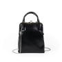 Korean bag cute brown chain lipstick bag Pu leather button style handbag metal clip opening mini bag