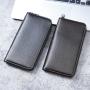 Men's wallet 2024 New fashion plaid horizontal soft leather men's short wallet large capacity multi-card purse