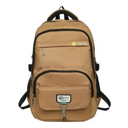 HR735 Unisex Solid Color Laptop Backpack Business Nylon College Shoulder Bag Portable Lightweight Universal Computer Schoolbag