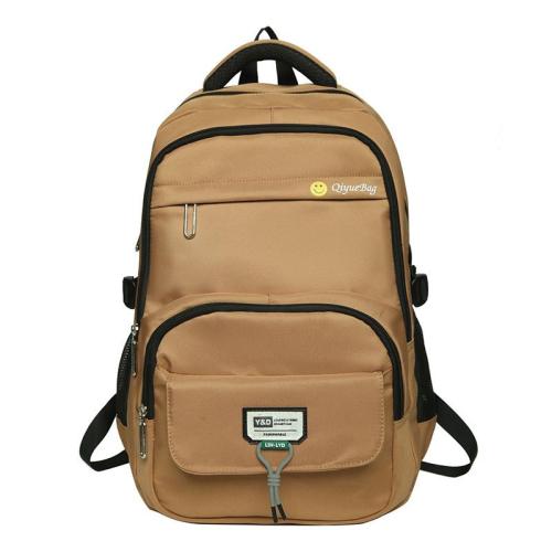 HR735 Unisex Solid Color Laptop Backpack Business Nylon College Shoulder Bag Portable Lightweight Universal Computer Schoolbag