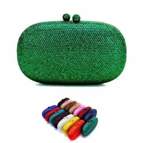 New design Africa rhinestone oval shape ladies crystal clutch bags evening bags rhinestone party fashion bling shoulder bag