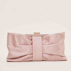 New Design Luxury Satin Pink Bow Party Ladies Dinner Bags Clutch Purse Handmade Elegant Custom Womens Clutch Bag Evening Bags