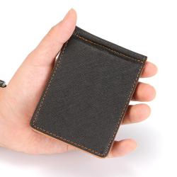 CUIKCA South Korea Style Money Clips Fashion Men Wallet Purse Ultrathin Slim Wallet Mini Leather Wallet ID Credit Card Cases