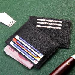 ODM Dompet Newest Design Genuine Leather Card Case Smart Wallet With Leather Lace In Real Unisex Slim Credit Card Holders