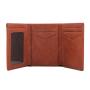 Minimalist trifold wallet rfid blocking oil wax top grain leather wallet for men with custom hot stamp logo for free