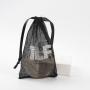 Custom Logo Printed Nylon Mesh Cosmetic Bag Black Golf Ball Mesh Bag Mesh Soap Packaging Pouch