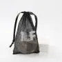Custom Logo Printed Nylon Mesh Cosmetic Bag Black Golf Ball Mesh Bag Mesh Soap Packaging Pouch