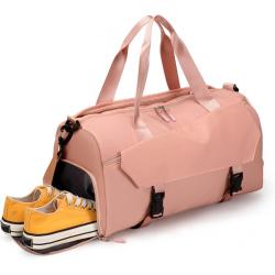 Large Capacity Lightweight Shoulder Yoga Bag Dance Sports Swimming Fitness Duffel Bags With Wet Pocket & Shoes Compartment