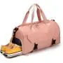 Large Capacity Lightweight Shoulder Yoga Bag Dance Sports Swimming Fitness Duffel Bags With Wet Pocket & Shoes Compartment