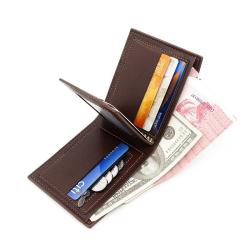 ZX003 Tri-fold Frosted Men's Wallet Leather Business Wallet Multicolor Slim Money Clip Short Multi-card Soft Coin Wallet For Men