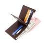 ZX003 Tri-fold Frosted Men's Wallet Leather Business Wallet Multicolor Slim Money Clip Short Multi-card Soft Coin Wallet For Men