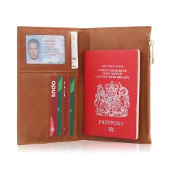 Wholesale custom Leather Passport Holder Cover rfid slim leather passport cover holder
