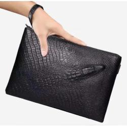 2024 OEM Men's clutch  bag crocodile genuine leather  handbag for men business clutch bags factory wholesaler