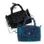 2024 Fashion Factory Direct Square Cheap Acrylic Beaded Bag with feather Jelly Bags Handbags For Women crossbody chain bag