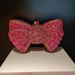 Latest designed Ladies Crystal Clutches Evening Bags Purse Bow Designed for Party and  Banquet Handbags