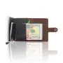 Wholesale Cowhide Leather Aluminum Mens Wallet Crazy Horse Leather Metal Wallet RFID Pop Up Card Holder Wallet
