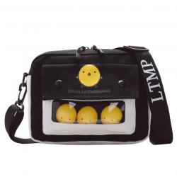 New Arrival Fashion Custom Ita Messenger Bags Nylon shoulder canvas bag See Through Transparent PVC Window Ita Bag with Toys