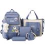 Student backpack new school bags female large capacity Korean style five sets of student schoolbag outdoor travel shoulder bags
