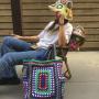 sac tendance 2024  Popular Casual Custom Large Capacity Hand Knit Granny Square Boho Handmade Crochet Tote Bags For Women