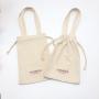 High Quality Embroidery Canvas Cotton Tote Pouch Drawstring Baby Clothing Shoe Dust Canvas Shopping Bag