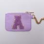 2022 Keymay Hot Sale Cute Nylon Portable Waterproof Personalized Letter Patches Mini Wallet Pouch Coin Purse Keychain for Girls