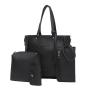 2024 new large-capacity lychee grain handbag shoulder bags European American retro fashion tassel four sets women's bags