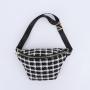 Keymay Stock New Design Chest Bag Plaid Tweed Belt Bag Running Waist Bag For Women Fanny Pack Crossbody