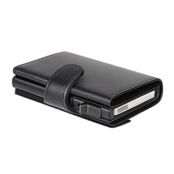 Aluminum Credit Card Black Wallet Rfid Blocking Trifold Alloy Business Casual Coin Purse Leather Metal Card Holder