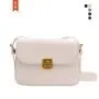 Korean Style Shoulder Bag Trendy Small Square Leather Bag Pure Color Handbag For Women