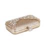 Hot sale fashion box rhinestone bag handmade ladies handbag women glitter clutch bag golden design evening bag